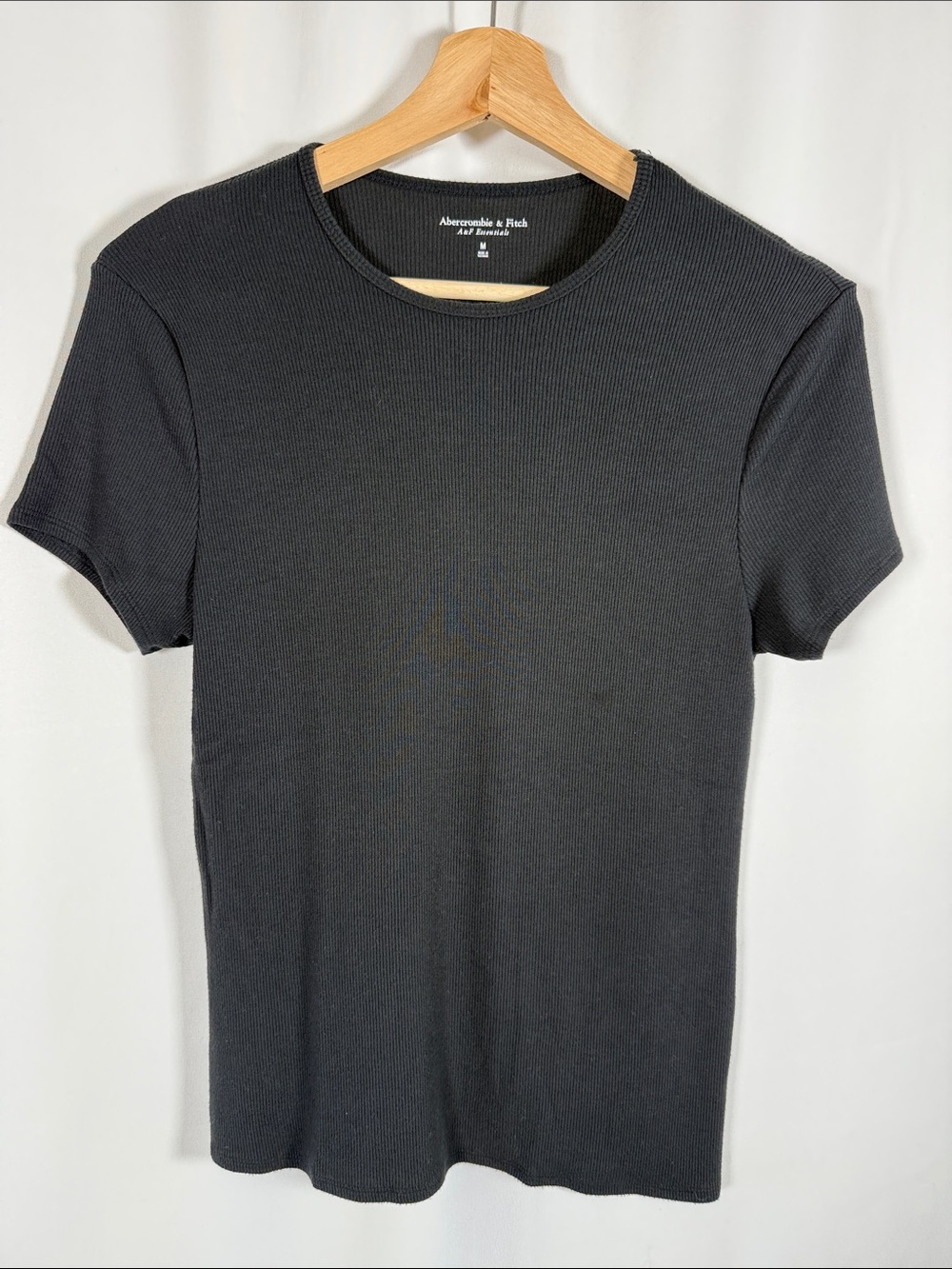 Abercrombie & Fitch Men’s Black Ribbed Short Sleeve Tee